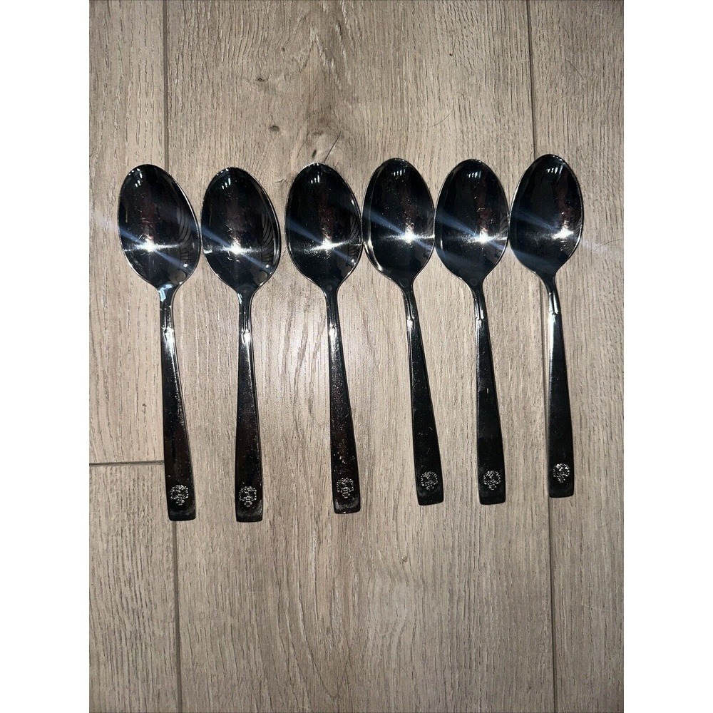 6 PCs‎ Oneida USA Stainless Silverware OHS293 Oval Place Soup Spoons